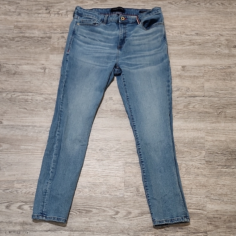 Tommy Hilfiger High Rise Red and Blue Jeans